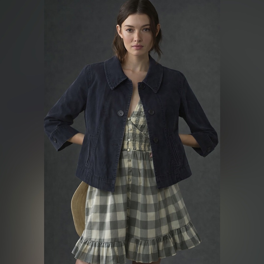 Vintage Jones New York Sport Peter Pan Collar Jacket Navy S